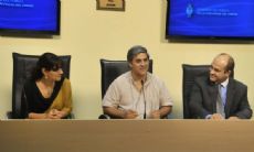 El subsecretario de Seguridad, Javier Oteo, junto al titular de la Direcci�n de Defensa de la Democracia y el Ciudadano, Julio Garc�a y Claudia Medina, de la Divisi�n Trata de Personas.