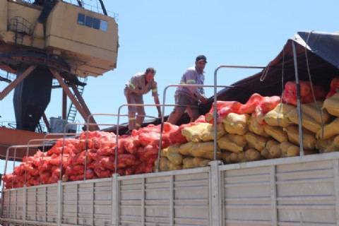 El Puerto de Barranqueras envía a Uruguay su primera carga de zapallo chaqueño