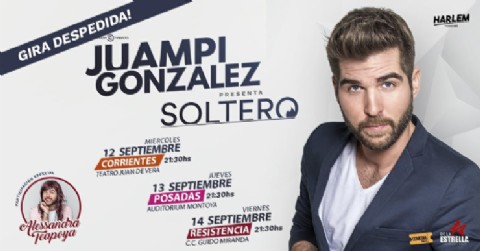 Juampi González vuelve a Resistencia para presentar "Soltero"