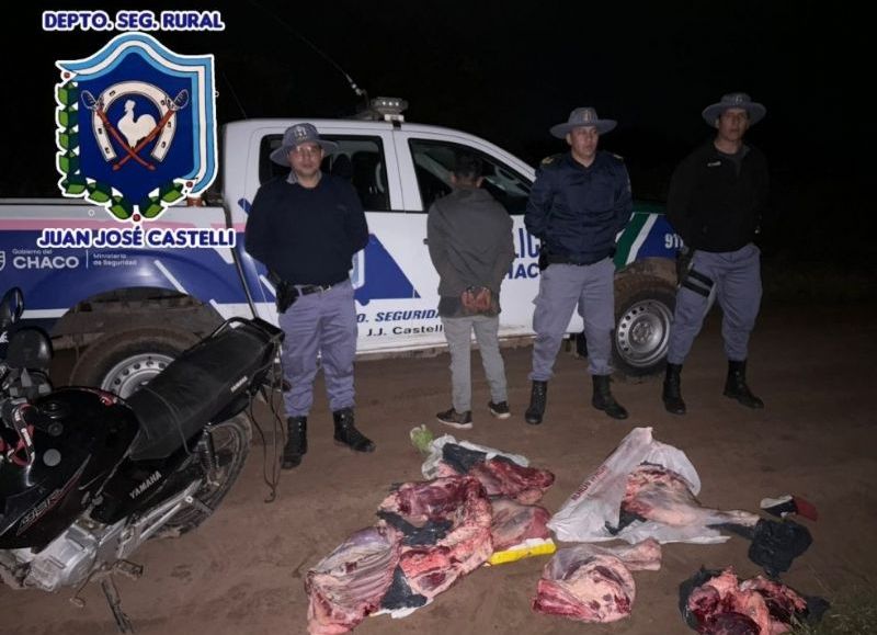 Demoraron a un joven con más de 80 kilos de carne faenada en Miraflores