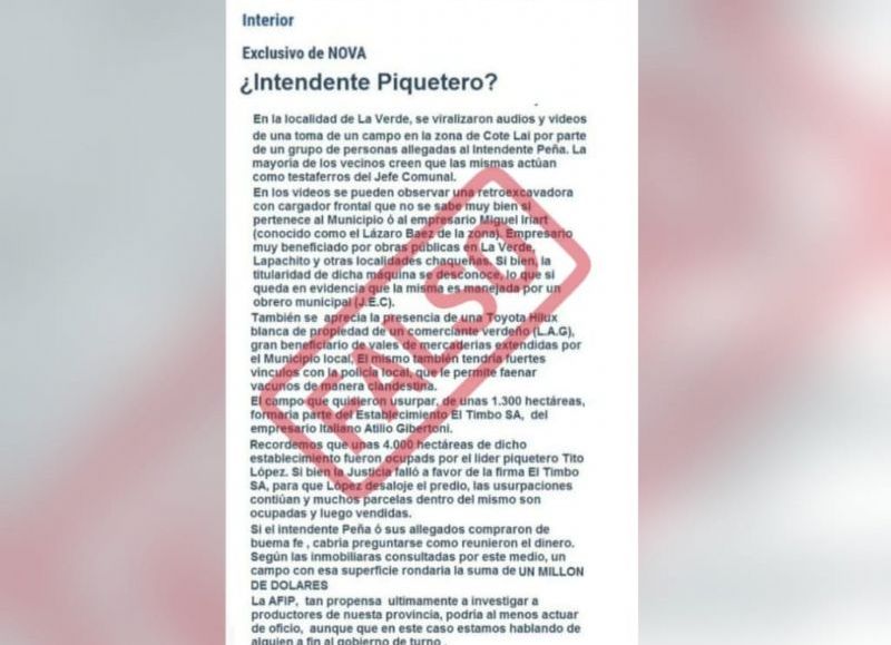 "Fake news": en La Verde difunden información errónea con la marca de NOVA
