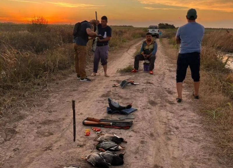 Secuestraron aves, escopetas y arrestaron a tres hombres en Villa Berthet