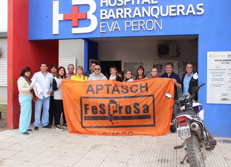 APTASCH se concentró en el hospital de Barranqueras y analizó su plan de lucha