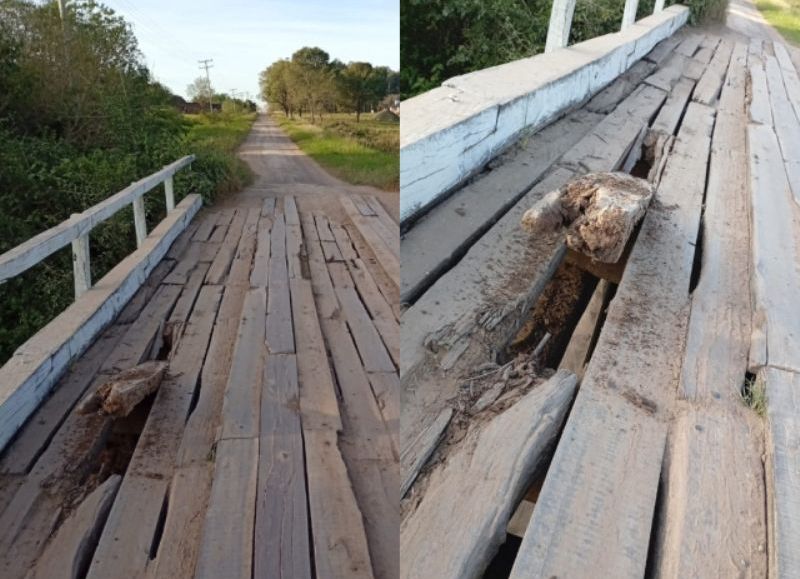 Vecinos reclaman por la falta de mantenimiento de puentes de madera en Margarita Belén