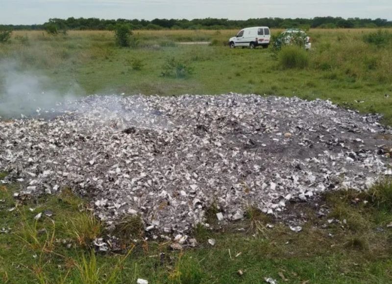Incineraron unos tres mil cartones de cigarrillos de contrabando en Puerto Tirol