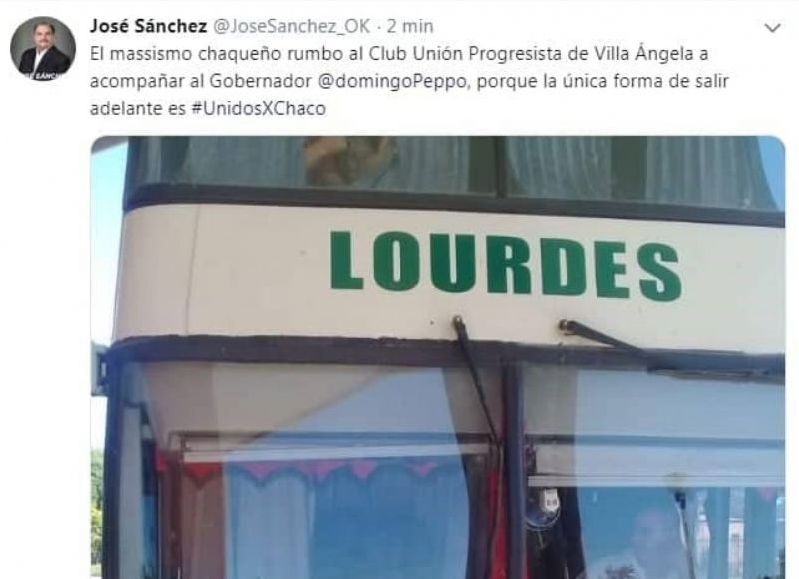 "La fe mueve montañas": José Sanchez llenó un micro