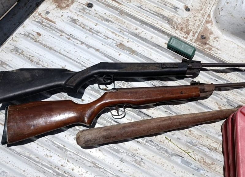 Secuestraron rifles de aire, balines y drogas en La Escondida