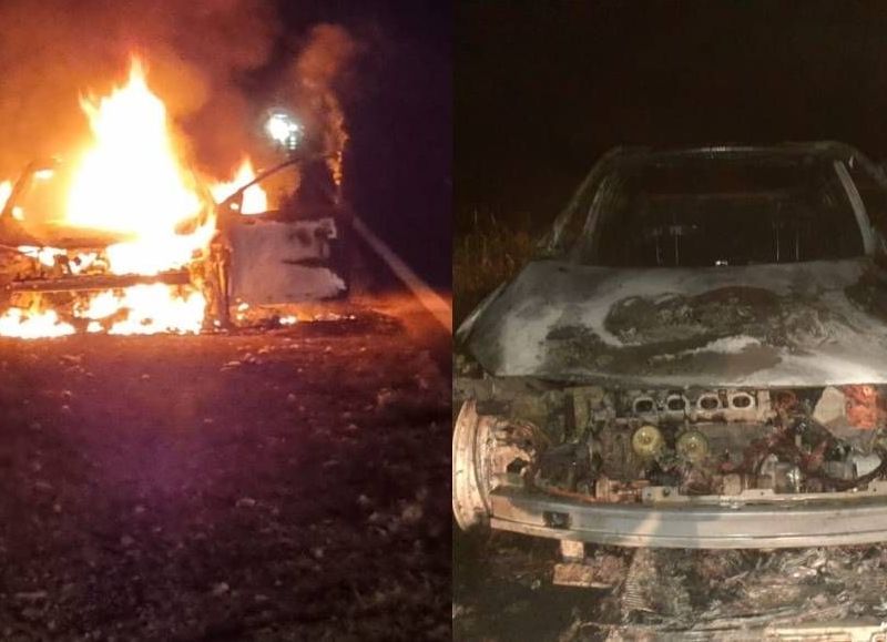 General Pinedo: un auto presentó un desperfecto mecánico y terminó incendiado