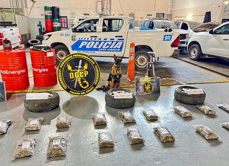 Incautaron más de 26 kilos de marihuana en la Ruta 11, en cercanías a Margarita Belén
