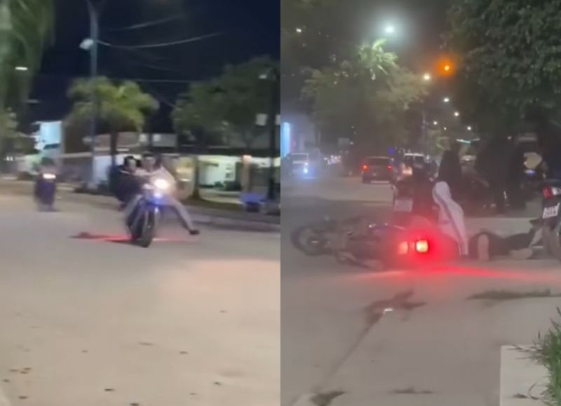 VIDEO | Festejo desmedido: dos jóvenes heridos tras caer de una motocicleta en Juan José Castelli