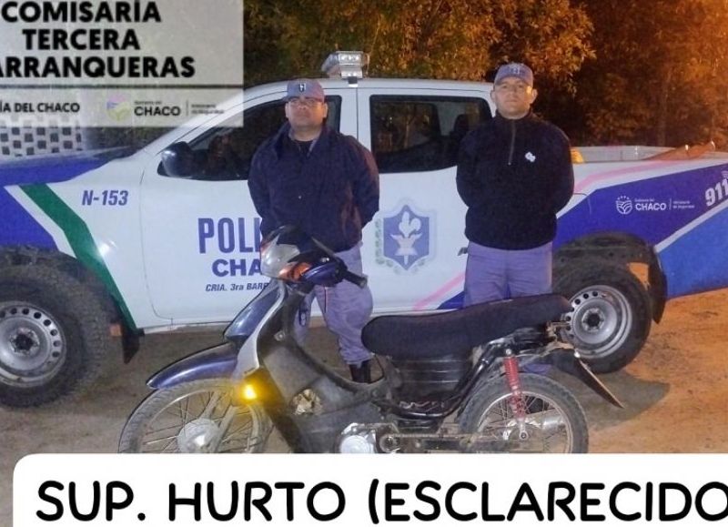 Esclarecieron el robo de una motocicleta en Barranqueras