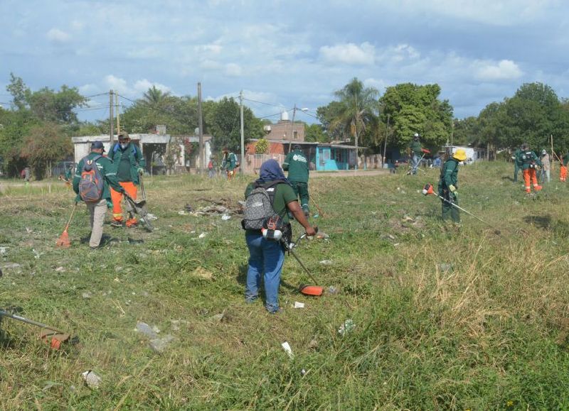 Resistencia: continúa el operativo integral de limpieza de espacios verdes