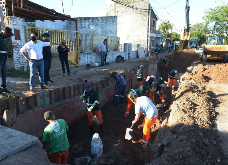 Resistencia: el intendente Martínez recorrió las obras de refuncionalización de desagües