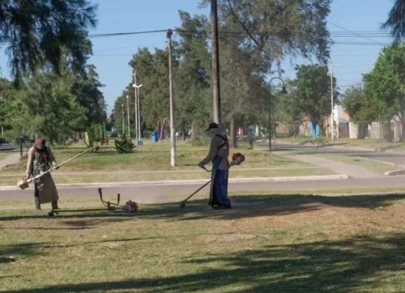 La Municipalidad de Sáenz Peña avanza con el mantenimiento de espacios verdes