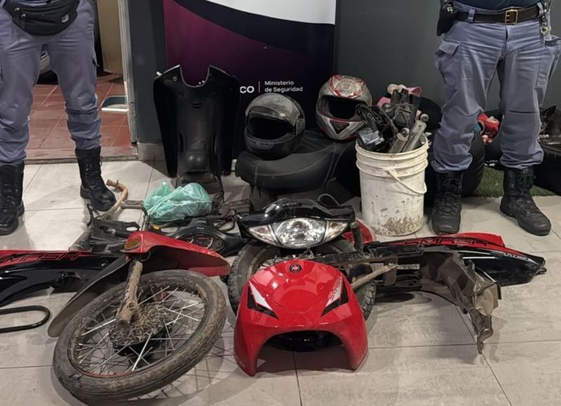 Recuperaron partes de una moto robada en un baldío de Fontana