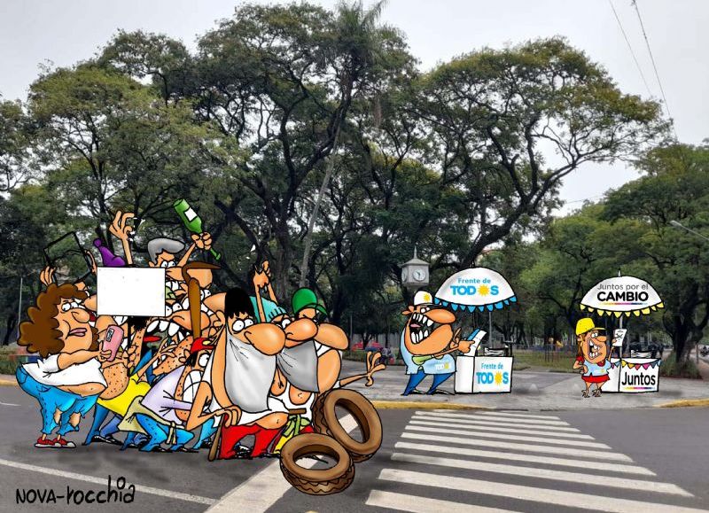 ¿Lo lograrán? Los precandidatos en campaña y los "piqueteros" queriendo sacar rédito